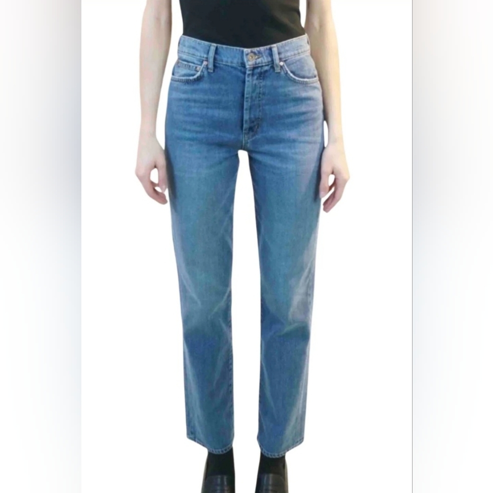 Principle Denim - The Player - Blue Straight Leg Jeans High-Rise Waist Size 28